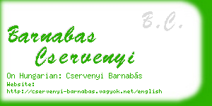 barnabas cservenyi business card